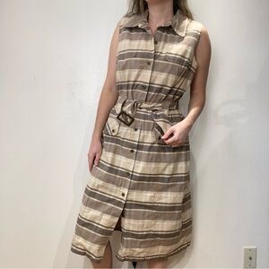 Vintage Neutral Plaid Vest/Dress/Duster
